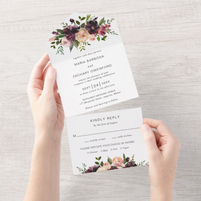 Casamento Elegante Floral Outono Rústico (Aba destacável)