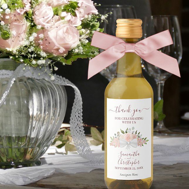 Casamento Elegante Floral Rosa Russo Obrigado Mini (Criador carregado)