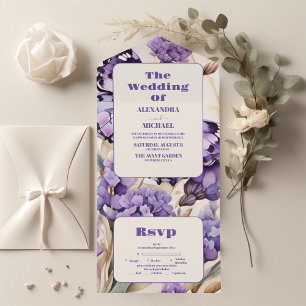Casamento Elegante Floral Roxo lavanda