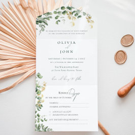 Casamento Elegante Folhagem de Eucalipto Dourado V
