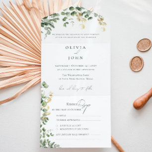 Casamento Elegante Folhagem de Eucalipto Dourado V