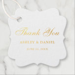 Casamento Elegante Gold Foil Obrigado<br><div class="desc">Casamento De Manuscrito De Ouro Elegante Obrigado Por Etiquetas Favoráveis</div>