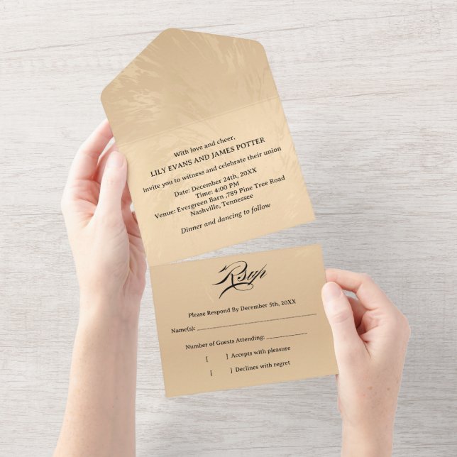 Casamento Elegante Luxo com Mármore Dourado (Aba destacável)