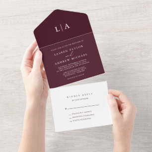 Casamento Elegante Minimalista Burgundy