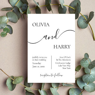 Casamento Elegante Minimalista Convite Preto