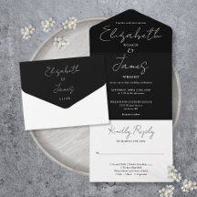 Casamento Elegante Minimalista Negro E Branco