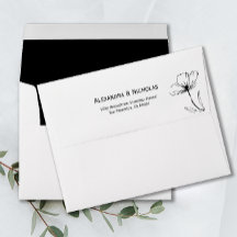 Casamento Elegante Mínimo Negro e Branco