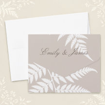 Casamento Elegante Mocha Taupe Samambaia Branca