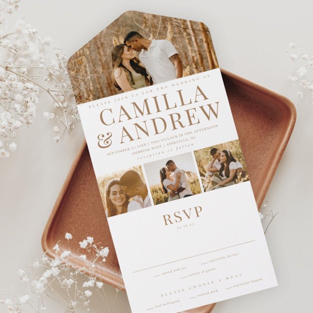 Casamento Elegante Moderno com 4 Fotos (Criador carregado)
