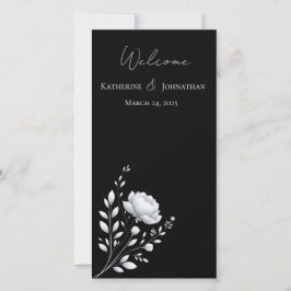 Casamento Elegante Moderno Negro e Flor Branca