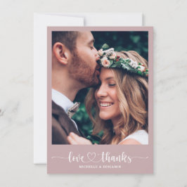 Casamento Elegante Moderno Obrigado Cartão com fot
