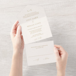 Casamento Elegante Monograma Atemporal Marfim e Do