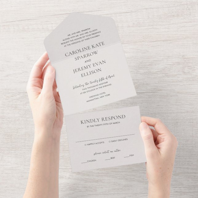 Casamento Elegante Neutro e Limpo (Aba destacável)