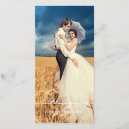 Casamento Elegante Obrigado Cartão com fotos