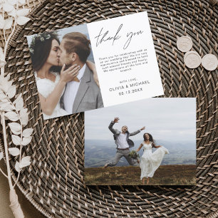 Casamento Elegante Obrigado Convite Fotográfico