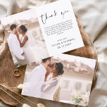 Casamento Elegante Obrigado Convite Fotográfico<br><div class="desc">Casamento Minimalista Obrigado Cartões que têm uma foto na frente e atrás. Os cartões de agradecimento contêm uma tipografia cursiva moderna,  escrita com letra de mão,  que é elegante,  simples e moderna para usar após a celebração do dia do casamento.</div>