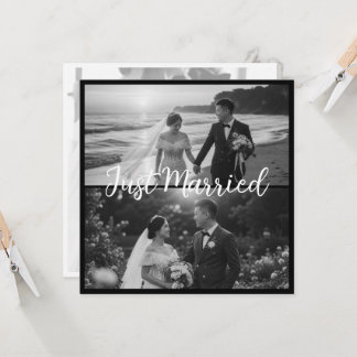 Casamento Elegante Preto e Branco Recém-Casados