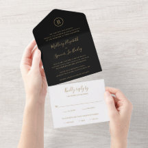 Casamento Elegante Preto e Dourado Tradicional