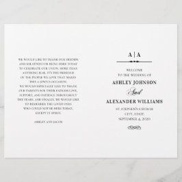 Casamento elegante. Programa preto e branco dobrad