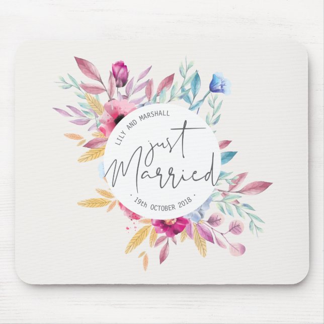 Casamento Elegante Recém-Casados | Mousepad (Frente)