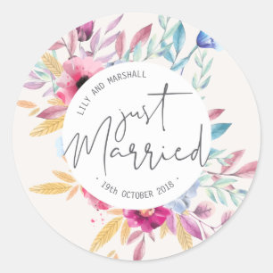 Casamento Elegante Recém-Casados   Selo Adesivo