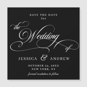 Casamento elegante Salve a data Simples Cartão Mag