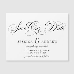 Casamento elegante Salve a data Simples Cartão Mag