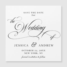 Casamento elegante Salve a data Simples Cartão Mag