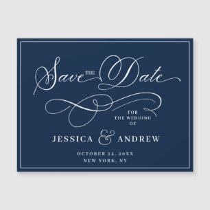 Casamento elegante Salve a data Simples Cartão Mag