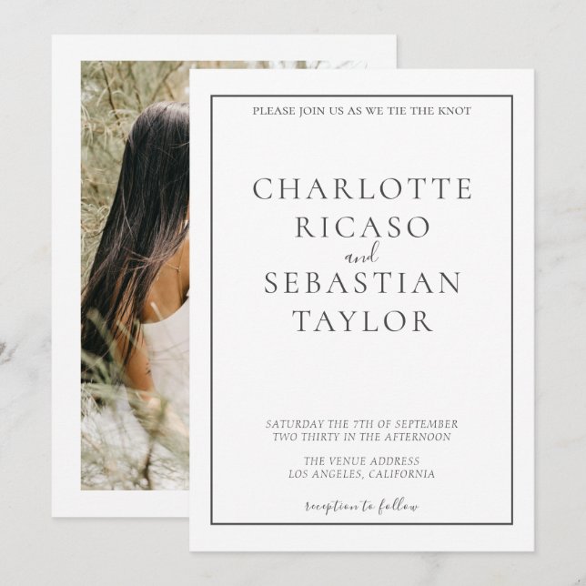 Casamento elegante simples (Frente/Verso)