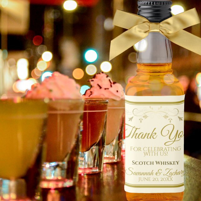 Casamento Elegante Simples Dourado e Creme Obrigad (Criador carregado)