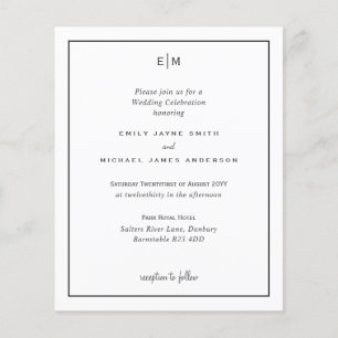 Casamento Elegante Simples Moderno Branco Negro de