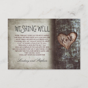 casamento em árvore desejando cartões rústicos