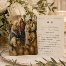 Casamento em Caná Cartão de Oração do Matrimônio C