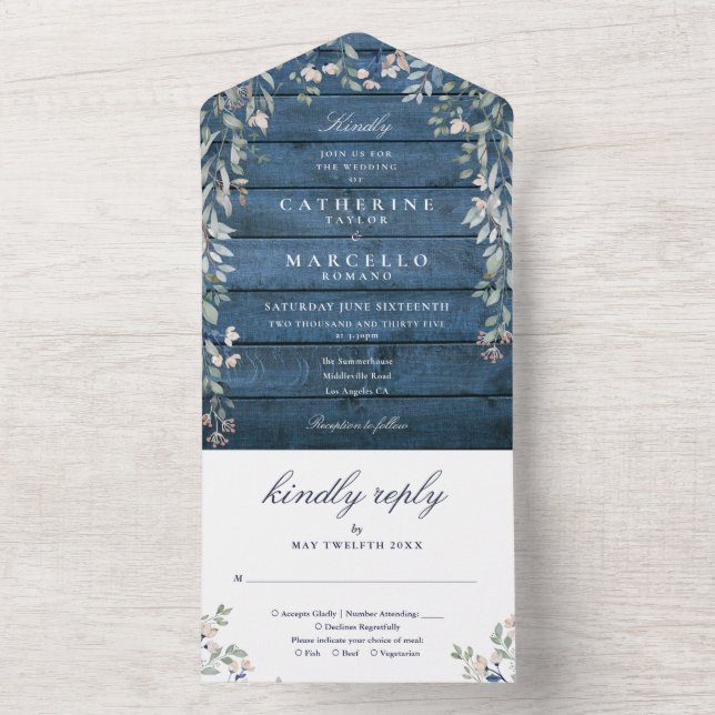 Casamento em Cascata de Floral Verde Rustico Azul  (Interno)