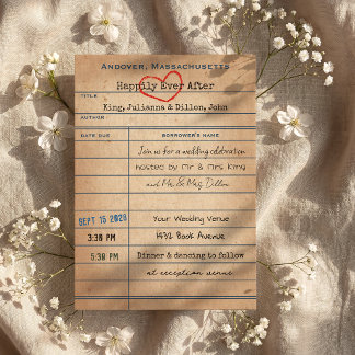 Casamento em estilo de cartão de checkout de bibli
