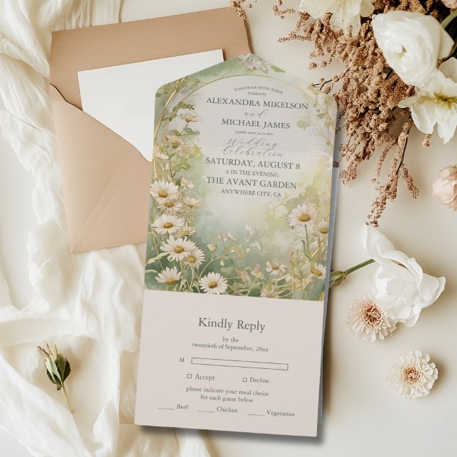 Casamento em Marfim Verde com Arte Nova e Margarid (Criador carregado)