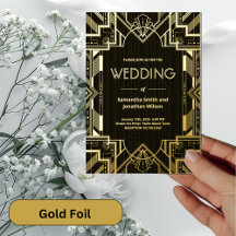 Casamento em Ouro Glamouroso Art Déco em Folha de