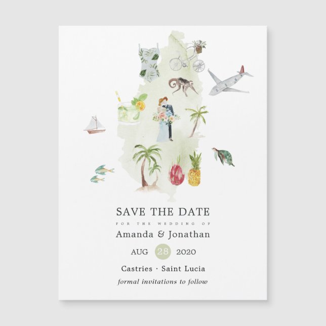 Casamento em Saint Lucia - Salve a Data (Frente)