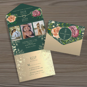 Casamento em Tom de Joia Floral Esmeralda Verde