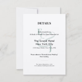 Casamento Emerald Ampersand | Cartão de Informação