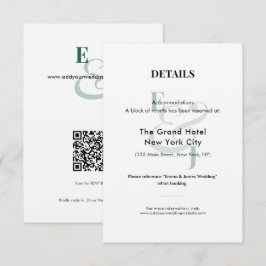 Casamento Emerald Ampersand | Cartão de Informação