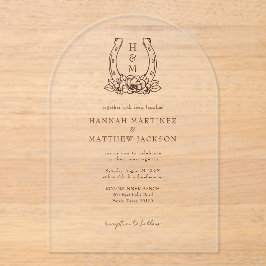 Casamento entre ferradura e cesta floral no oeste