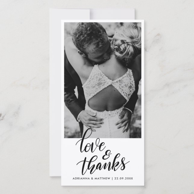 Casamento Escrito à Mão Amor E Agradecimento | Fot (Frente)