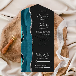 Casamento Escuro de Agata de Teal Moderno