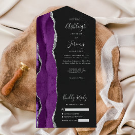 Casamento Escuro Moderno Roxo Prata Ágata
