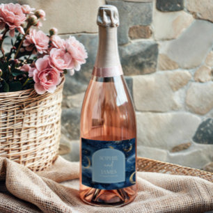 Casamento Estrela Celestial Elegante Dourado Azul