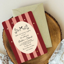 Casamento Estrela Dourada Listrada de Rosa Vermelh