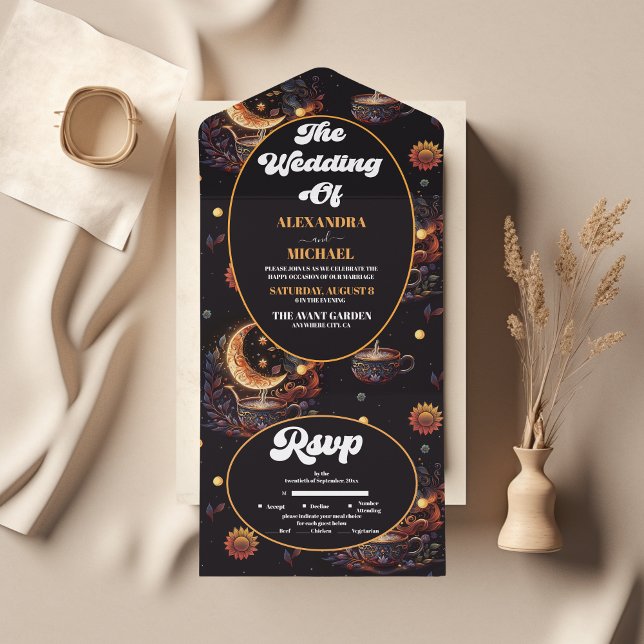 Casamento Estrelas Celestiais Ouro Preto Místico (Criador carregado)