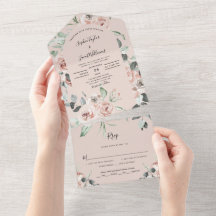 Casamento Eucalipto Floral Cor-de-Rosa Blush com R